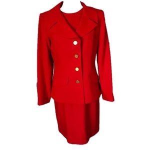 Vintage Gorgeous Hugo Buscati Red Suit Size 8